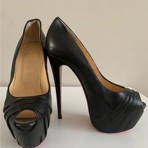 Christian Louboutin Leather Platform Heels, US Size 9.5